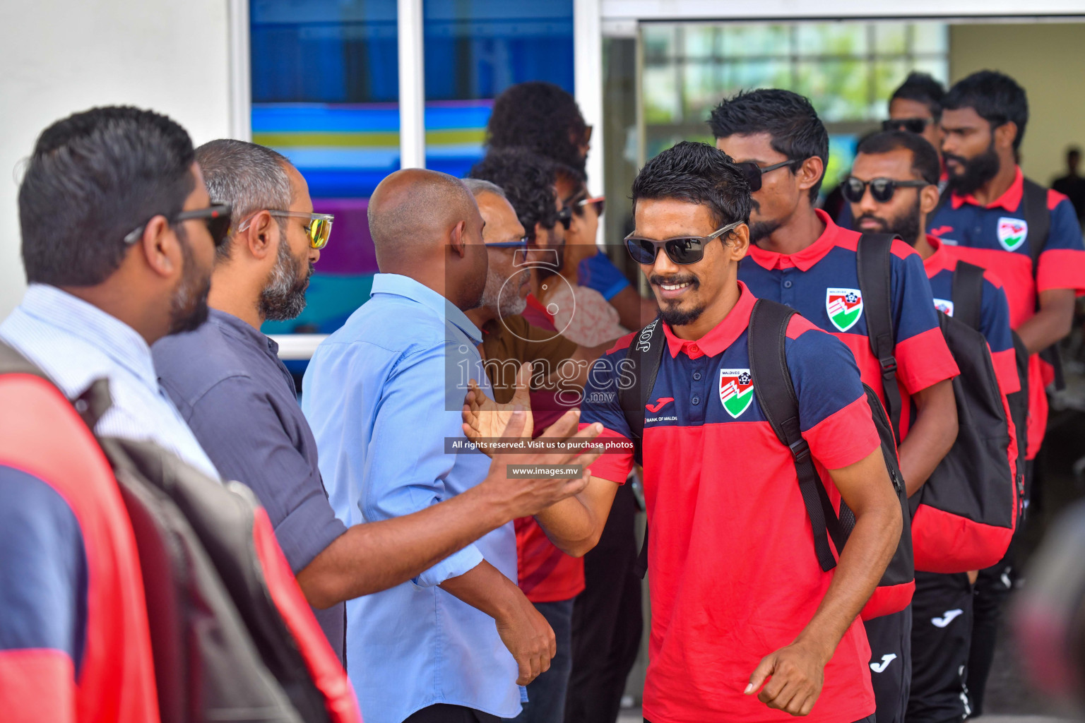The Senior Men's National Team depart to Japan Training Camp from Maafannu Bus Terminal, Male', Maldives on 5th June 2023 Photos: Nausham Waheed/ Images.mv