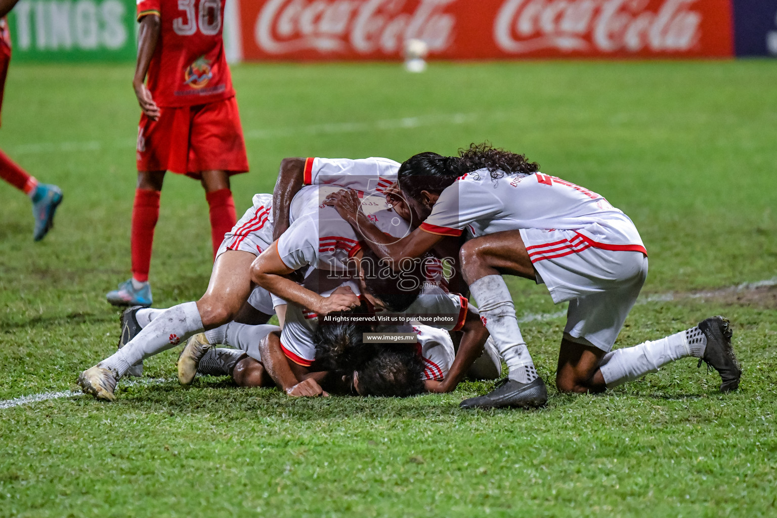 Da Grande vs Buru Sports Club in Dhivehi Premier League Qualification 22 on 27th Aug 2022, held in National Football Stadium, Male', Maldives Photos: Nausham Waheed / Images.mv