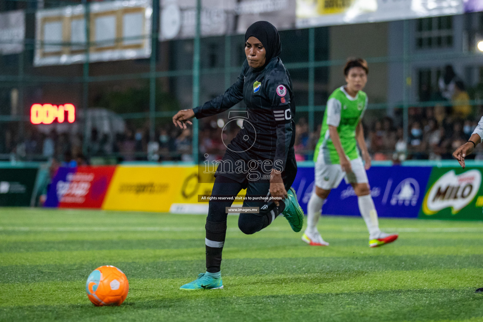 Club WAMCO vs DSC in the Semi Finals of 18/30 Women's Futsal Fiesta 2021 held in Hulhumale, Maldives on 14th December 2021. Photos: Ismail Thoriq / images.mv