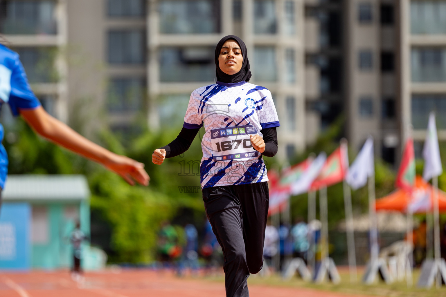 Day 2 of MWSC Interschool Athletics Championships 2024 held in Hulhumale Running Track, Hulhumale, Maldives on Sunday, 10th November 2024. 
Photos by:  Hassan Simah / Images.mv