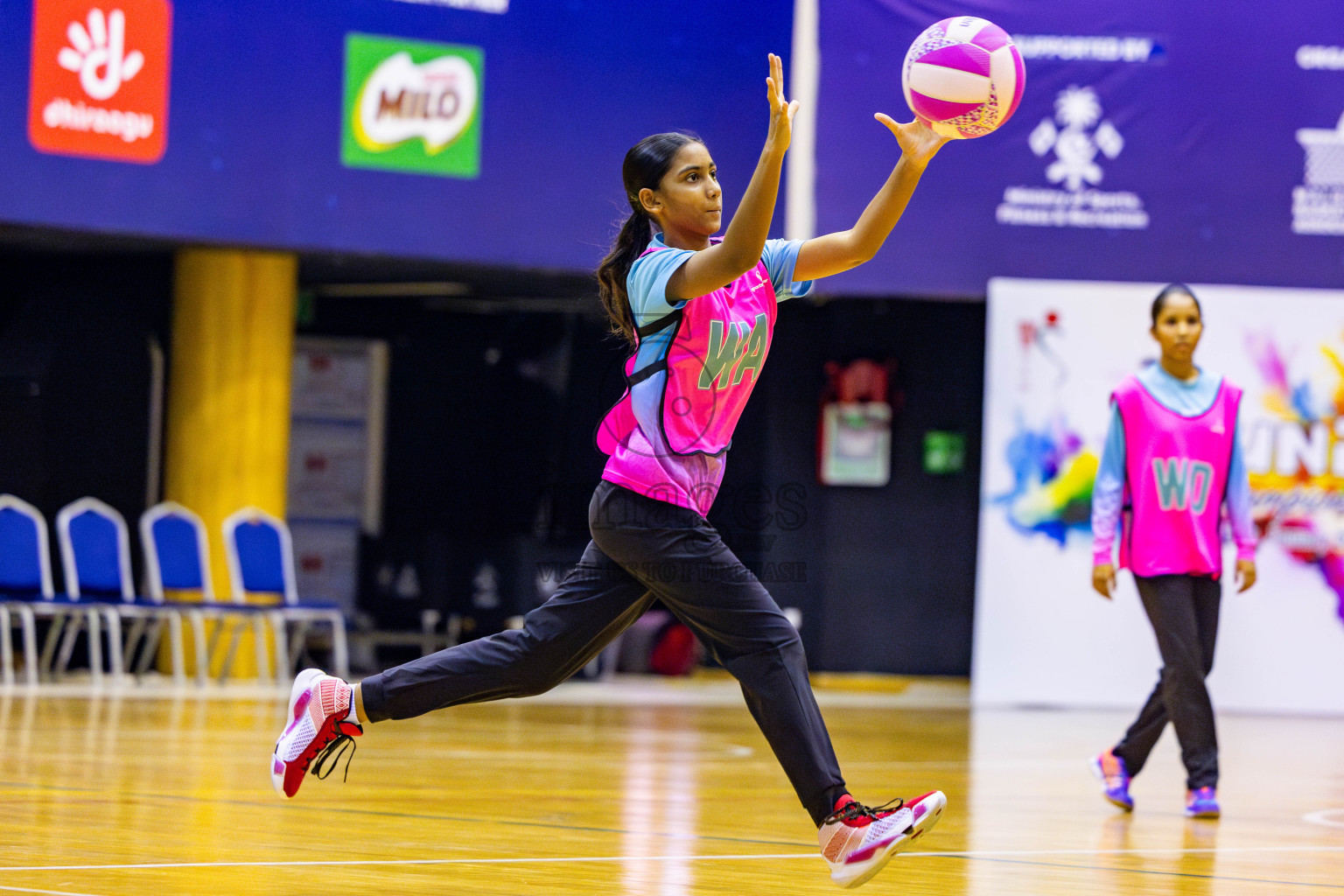 Fiontti A Team vs Young Netters A in Day 2 of 3rd Junior Championship - Netball association of Maldives, held at Social Center on Monday 20th January 2025 . Photos by Nausham Waheed