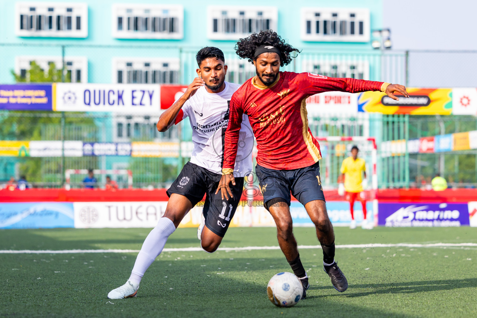K Dhiffushi vs K Maafushi in Day 15 of Golden Futsal Challenge 2025 was held on Sunday, 19th January 2025, in Hulhumale', Maldives. Photos: Nausham Waheed / images.mv