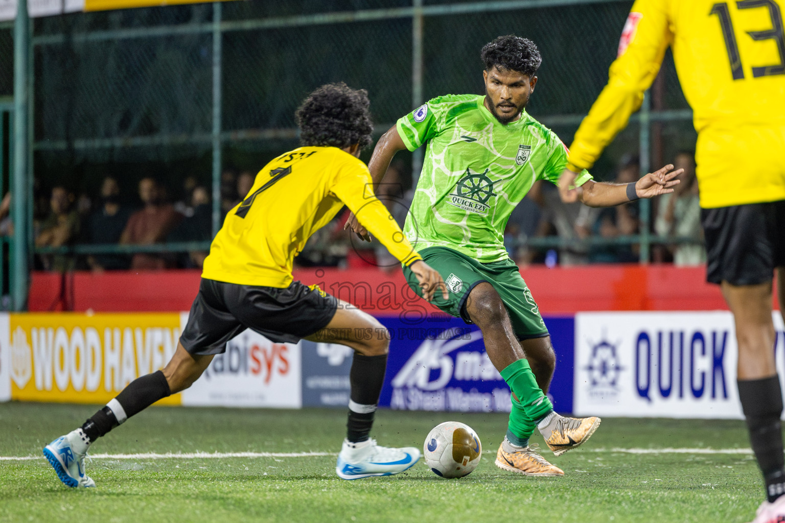 F. Biledhoo VS F. Magoodhoo in Day 7 of Golden Futsal Challenge 2025 was held on Saturday, 11th January 2025, in Hulhumale', Maldives Photos: Hassan Simah / images.mv