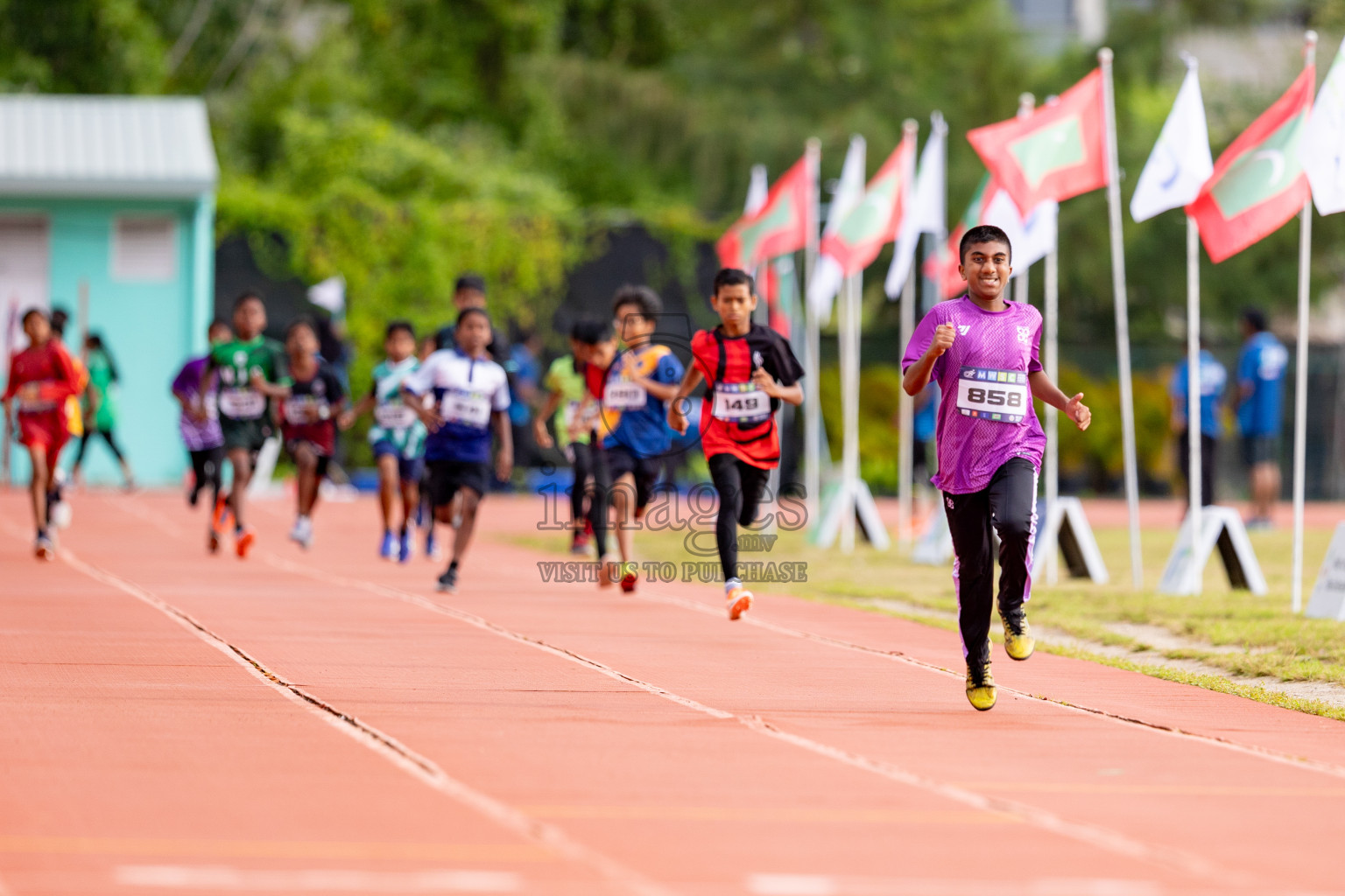 Day 3 of MWSC Interschool Athletics Championships 2024 held in Hulhumale Running Track, Hulhumale, Maldives on Monday, 11th November 2024. 
Photos by: Hassan Simah / Images.mv