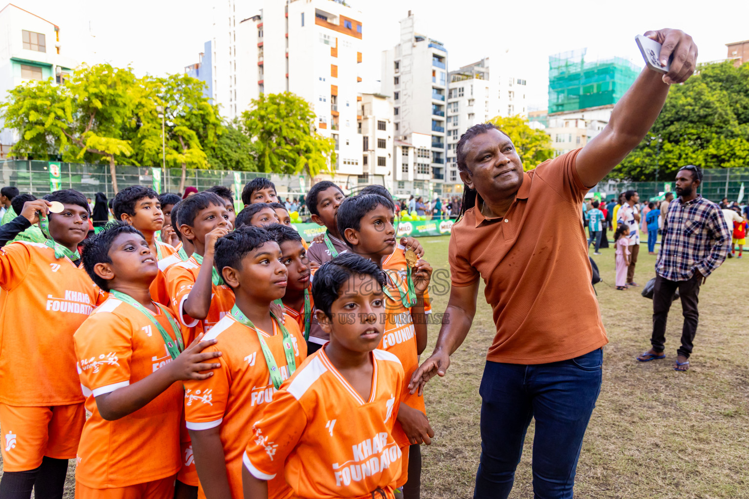 Day 3 of MILO Academy Championship 2025 (U-12) was held at Henveiru Stadium in Male', Maldives on Saturday, 3rd May 2025. Photos: Nausham Waheed / images.mv