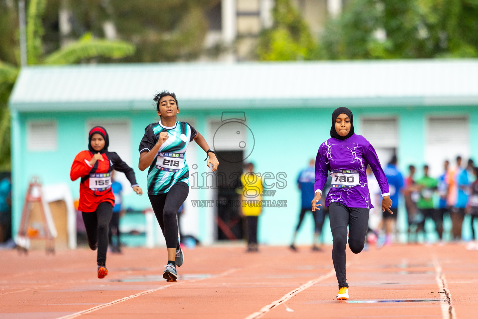 Day 1 of MWSC Interschool Athletics Championships 2024 held in Hulhumale Running Track, Hulhumale, Maldives on Saturday, 9th November 2024. 
Photos by: Ismail Thoriq / images.mv