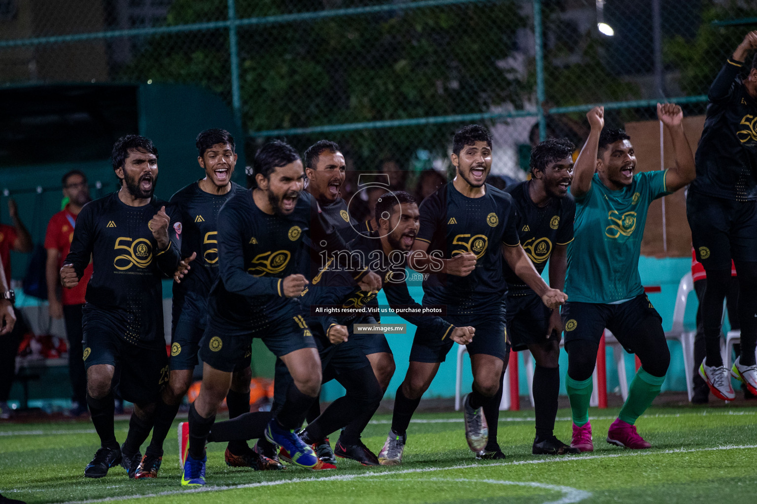 Prison Club vs MACL in the Quarter Finals of Club Maldives 2021 held at Hulhumale;, on 12th December 2021 Photos: Ismail Thoriq / images.mv