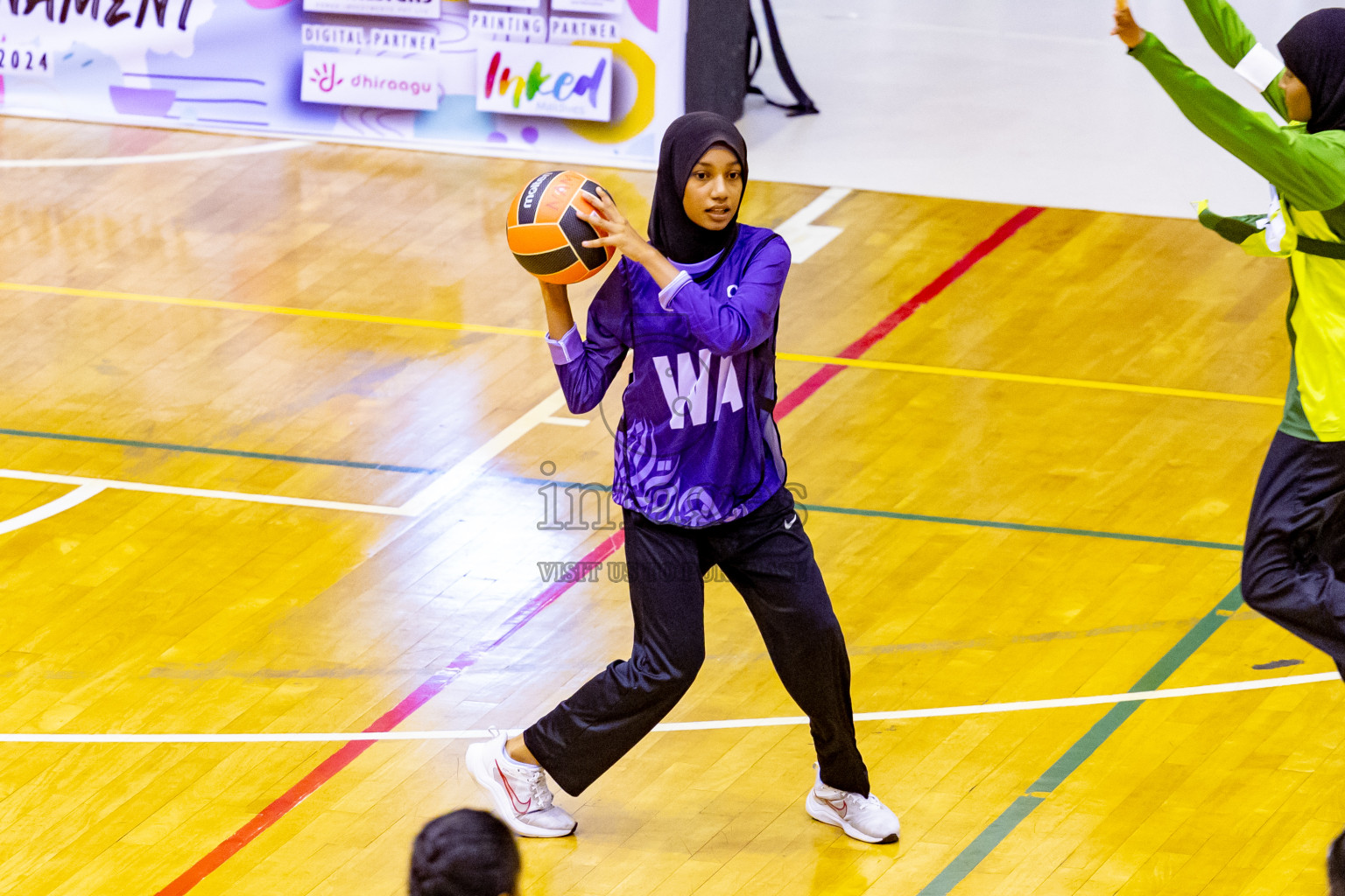 Day 7 of 25th Inter-School Netball Tournament was held in Social Center at Male', Maldives on Saturday, 17th August 2024. Photos: Nausham Waheed / images.mv