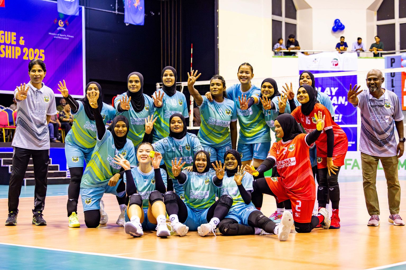 Police Club vs Club Wamco in the Final of Women's Division of National Volleyball Championship 2025 held in Male', Maldives on Sunday, 4th May 2025 at Social Center Indoor Hall Photos By: Nausham Waheed / images.mv