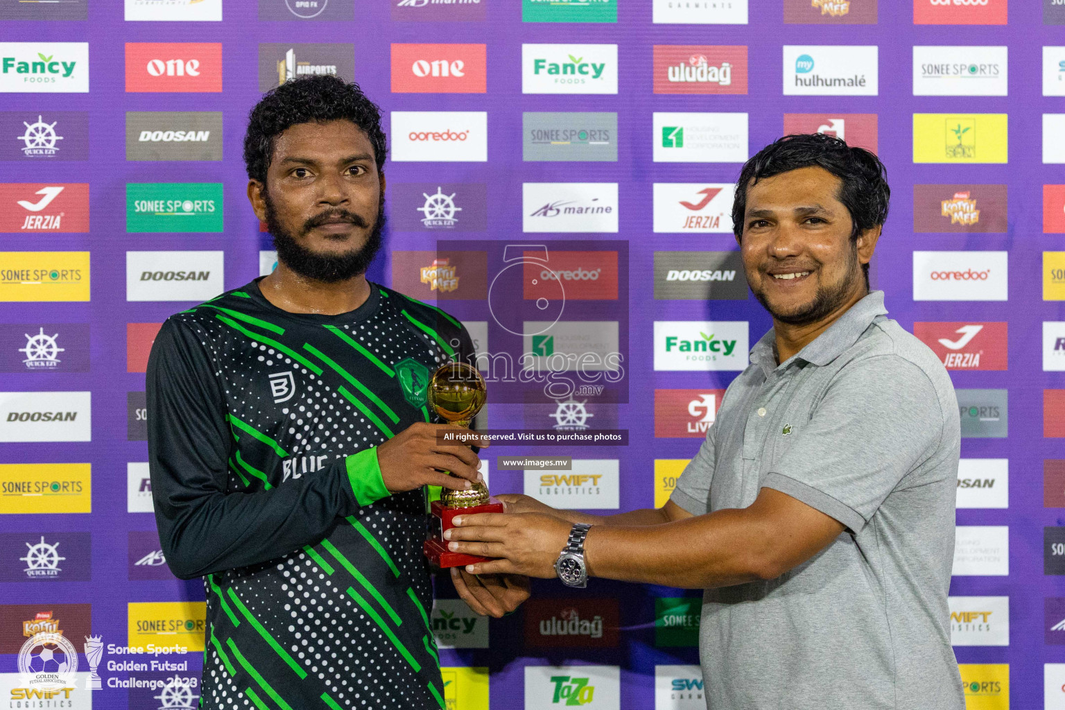 Sh. Feevah vs Sh. Lhaimagu in Day 4 of Golden Futsal Challenge 2023 on 08 February 2023 in Hulhumale, Male, Maldives