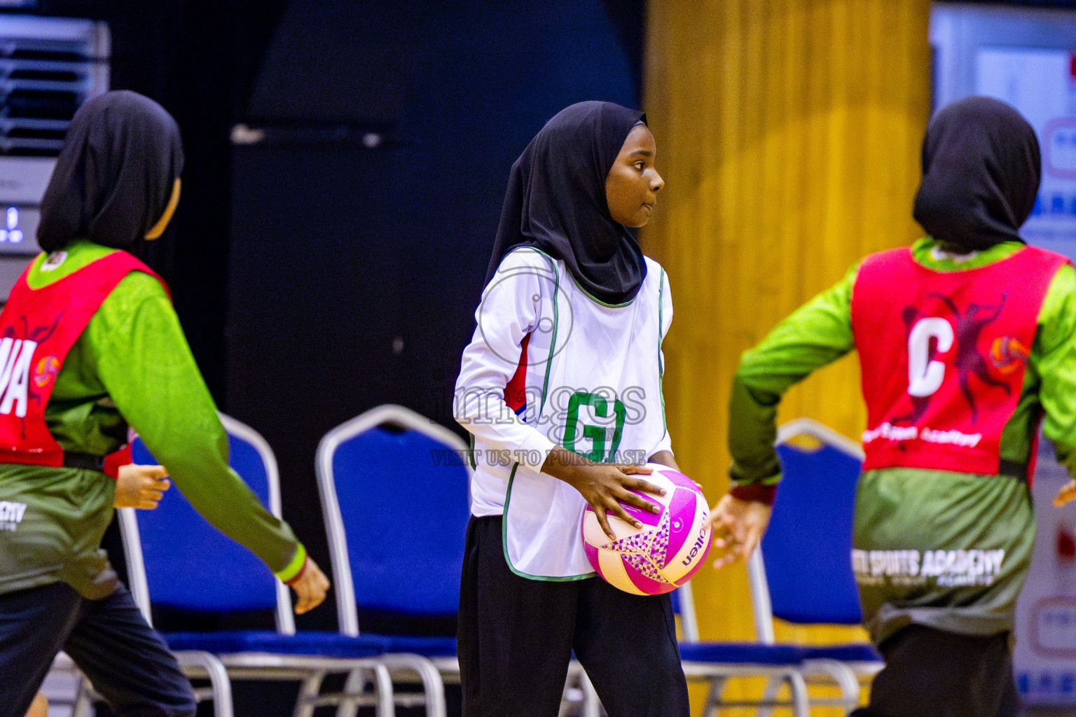 Fiontti Sports Club vs Net Queens in Day 2 of 3rd Junior Championship - Netball association of Maldives, held at Social Center on Monday 20th January 2025 . Photos by Nausham Waheed