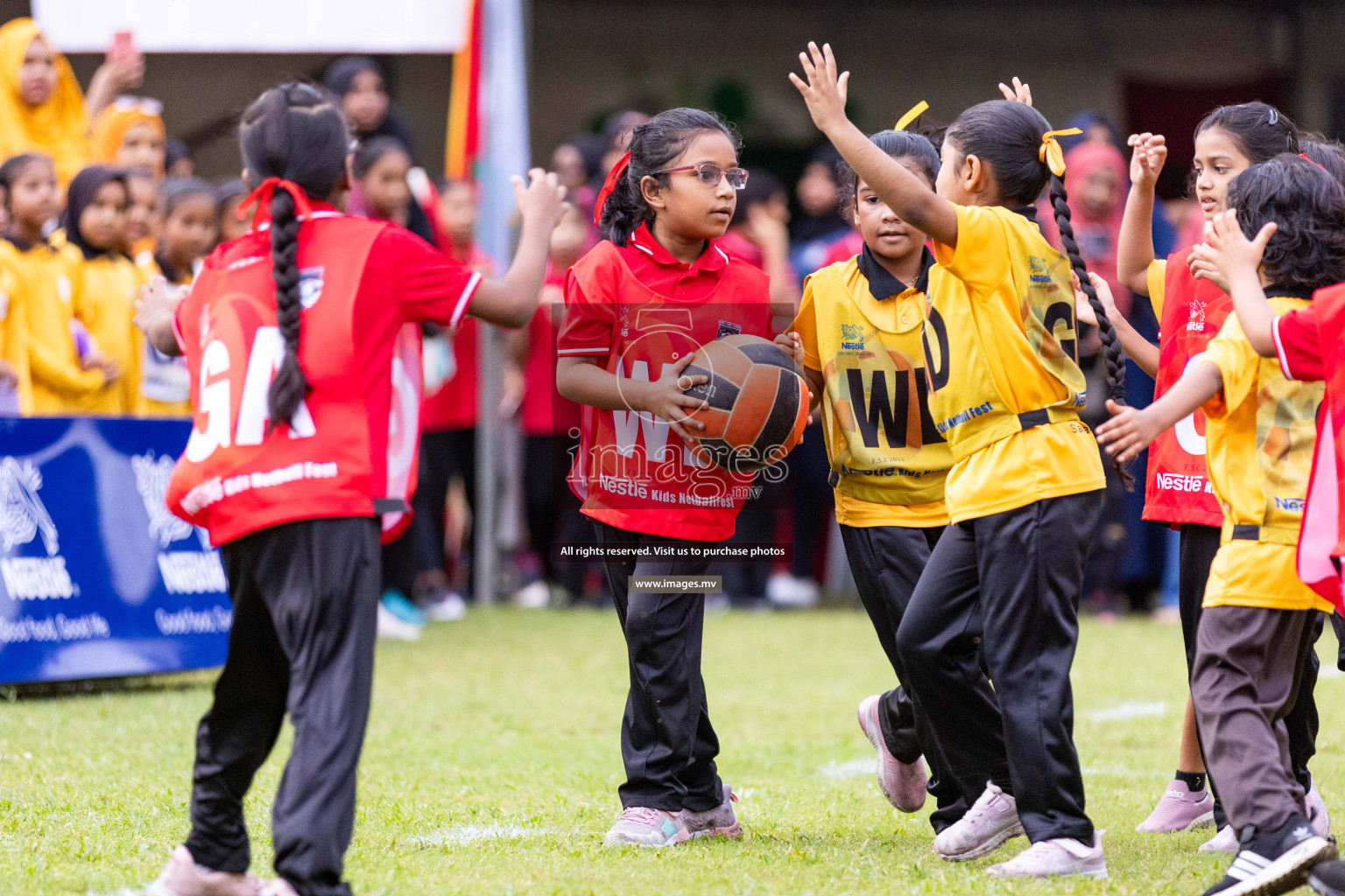 Day 2 of Nestle' Kids Netball Fiesta 2023 held in Henveyru Stadium, Male', Maldives on Thursday, 1st December 2023. Photos by Nausham Waheed / Images.mv