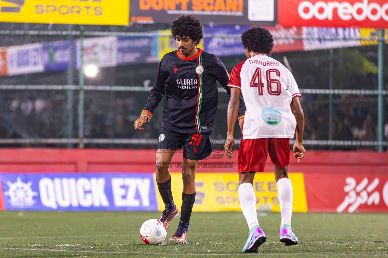 L Isdhoo vs L Hithadhoo in Day 16 of Golden Futsal Challenge 2024 was held on Tuesday, 30th January 2024, in Hulhumale', Maldives Photos: Ismail Thoriq / images.mv