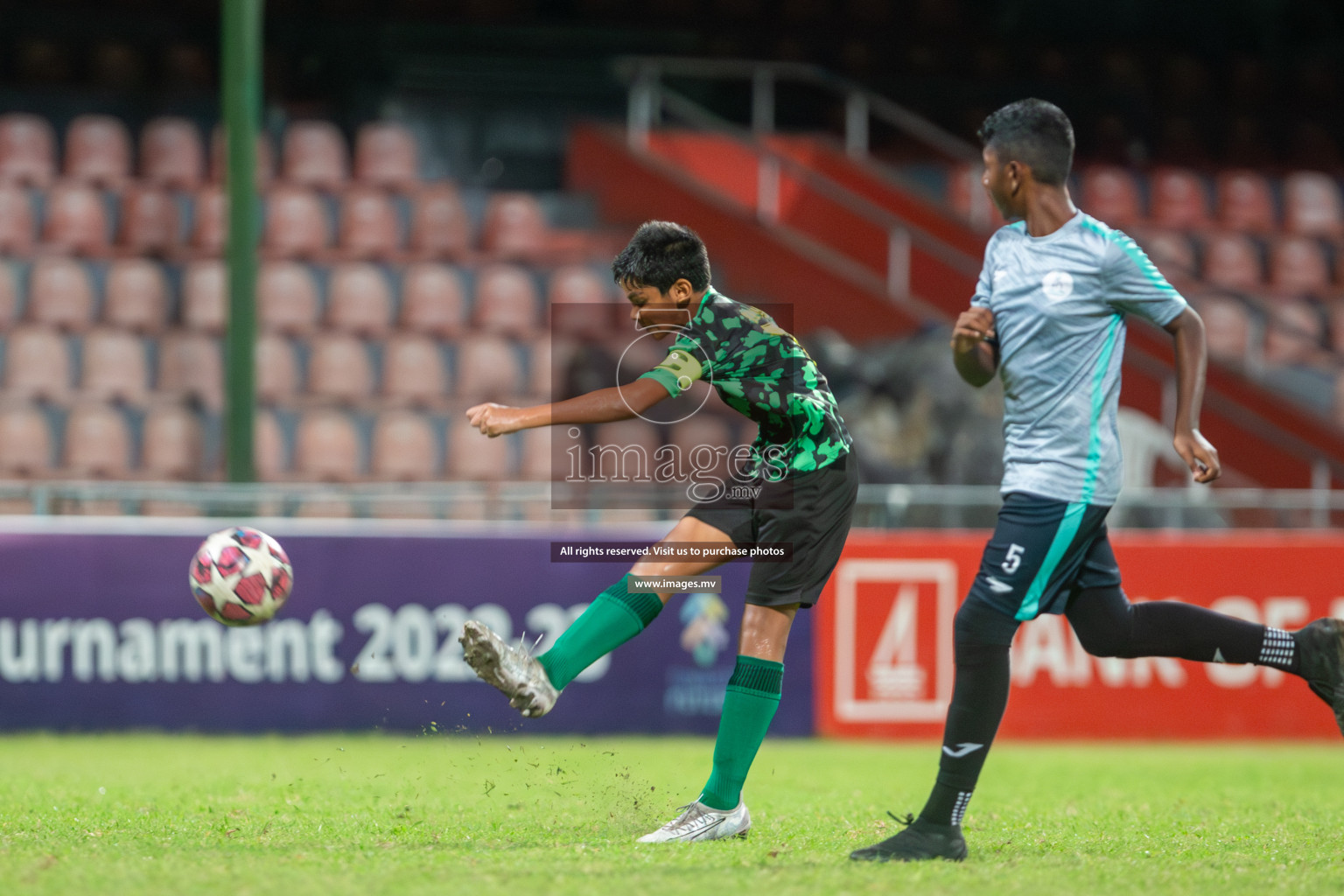 Kalaafaanu School vs Ahmadhiyya International School in the Final of FAM U13 Inter School Football Tournament 2022/23 was held in National Football Stadium on Sunday, 11th June 2023.  Photos: Mohamed Mahfooz Moosa / images.mv