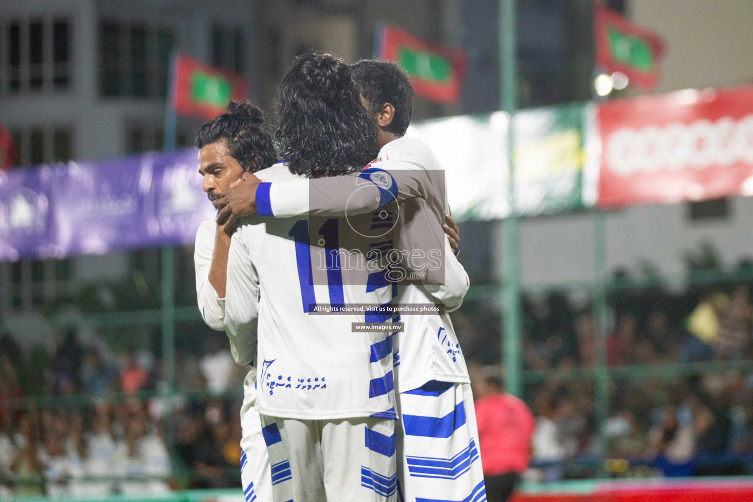 STO RC Vs Team Fenaka in the Quarter Finals of Club Maldives 2021 held in Hulhumale, Maldives on 13 December 2021. Photos: Nasam Thaufeeq