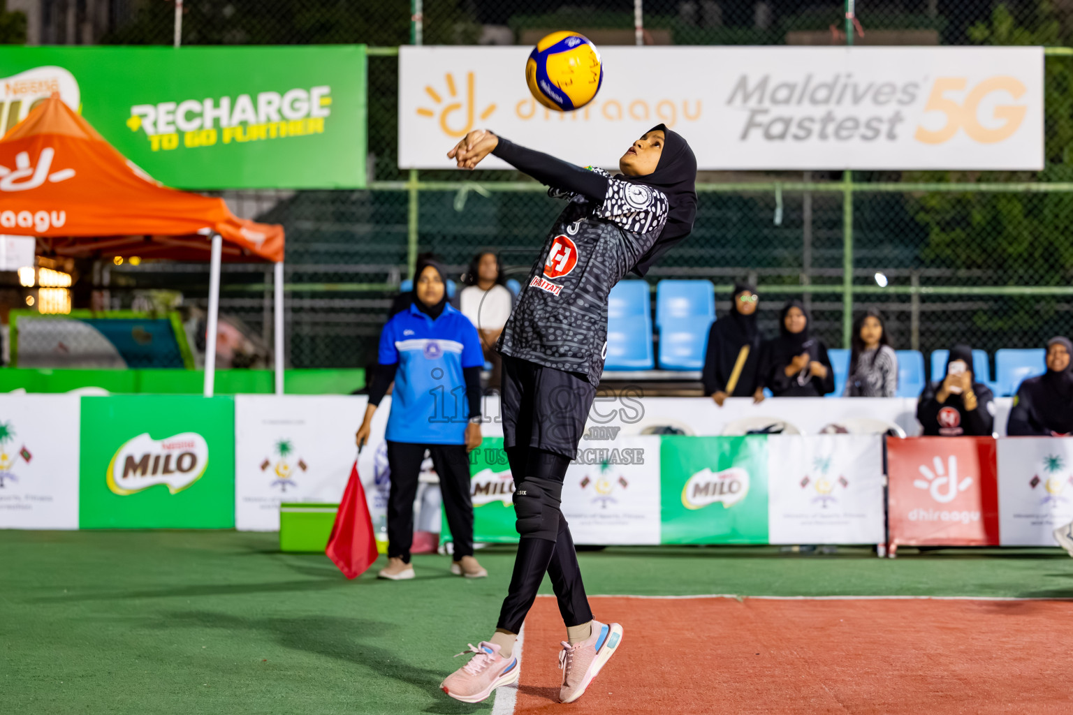 Goodies Sports Club vs Club Volleyball in Milo National Junior Volleyball Championship 2025 Day 4 was held on Tuesday, 25th November 2025 at Ekuveni Turf Court Male', Maldives. Photos: Nausham Waheed / images.mv