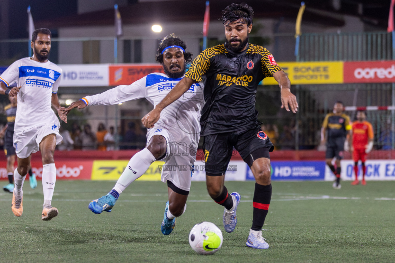 S Hithadhoo vs S Maradhoo in Day 18 of Golden Futsal Challenge 2024 was held on Thursday, 1st February 2024, in Hulhumale', Maldives Photos: Mohamed Mahfooz Moosa, / images.mv