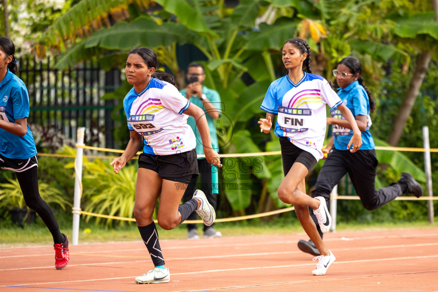 Day 6 of MWSC Interschool Athletics Championships 2024 held in Hulhumale Running Track, Hulhumale, Maldives on Thursday, 14th November 2024. Photos by: Ismail Thoriq / Images.mv