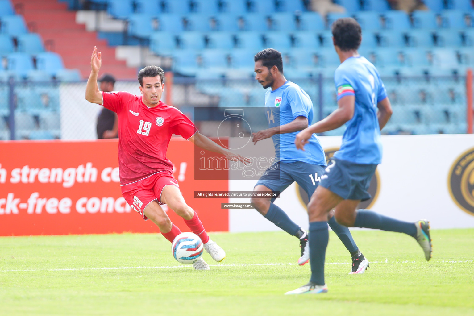 Lebanon vs Maldives in SAFF Championship 2023 held in Sree Kanteerava Stadium, Bengaluru, India, on Tuesday, 28th June 2023. Photos: Nausham Waheed, Hassan Simah / images.mv