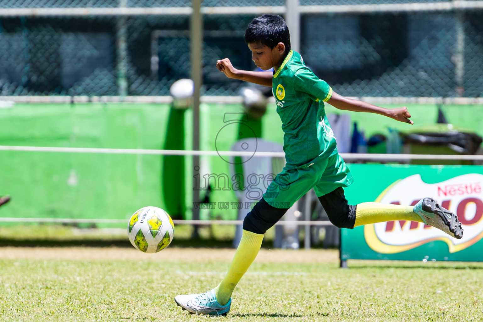 Day 3 of MILO Academy Championship 2025 (U-12) was held at Henveiru Stadium in Male', Maldives on Saturday, 3rd May 2025. Photos: Nausham Waheed / images.mv