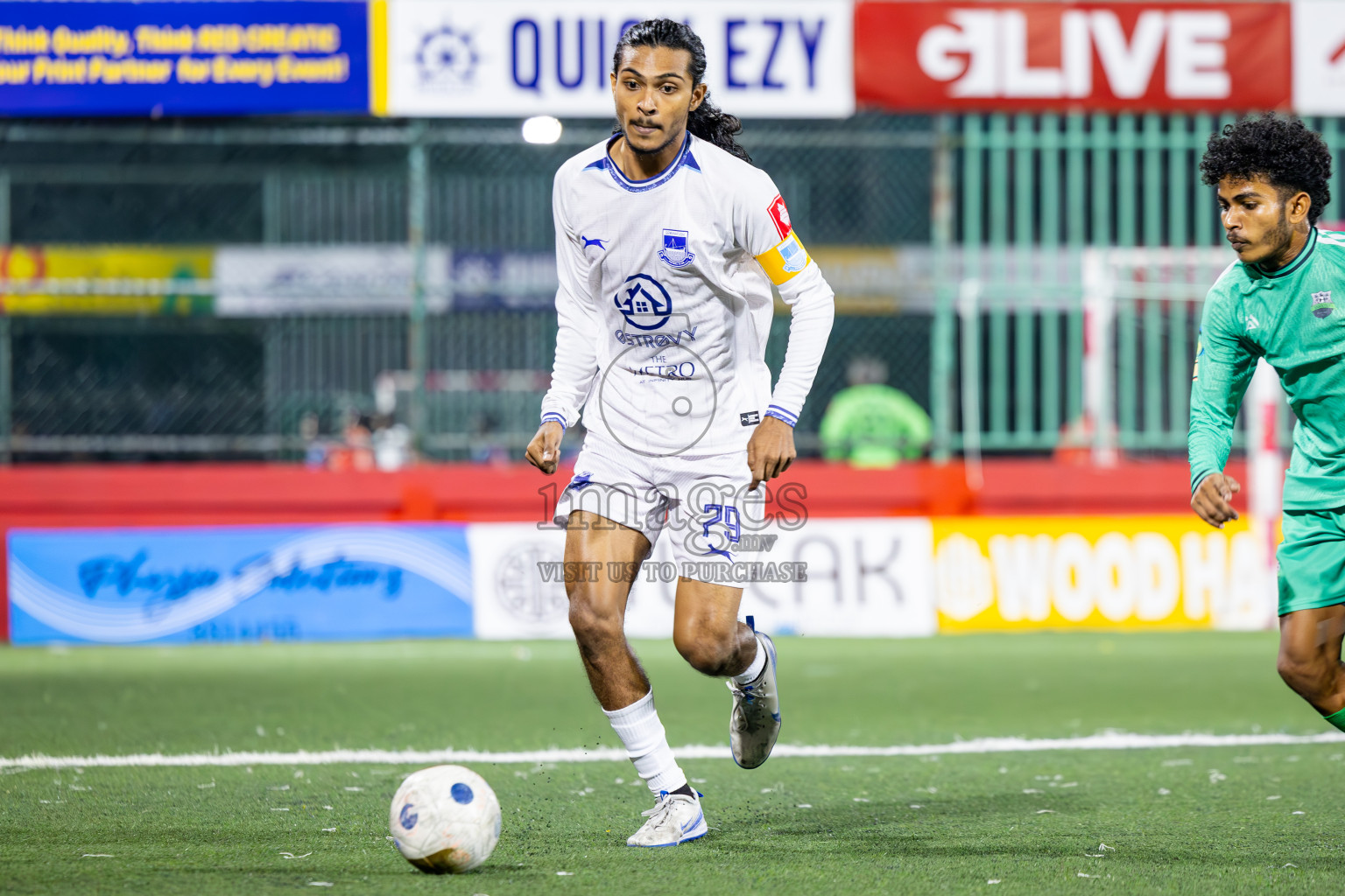GA Dhaandhoo vs GA Gemanafushi in Day 14 of Golden Futsal Challenge 2025 was held on Saturday, 18th January 2025, in Hulhumale', Maldives. Photos: Ismail Thoriq / images.mv