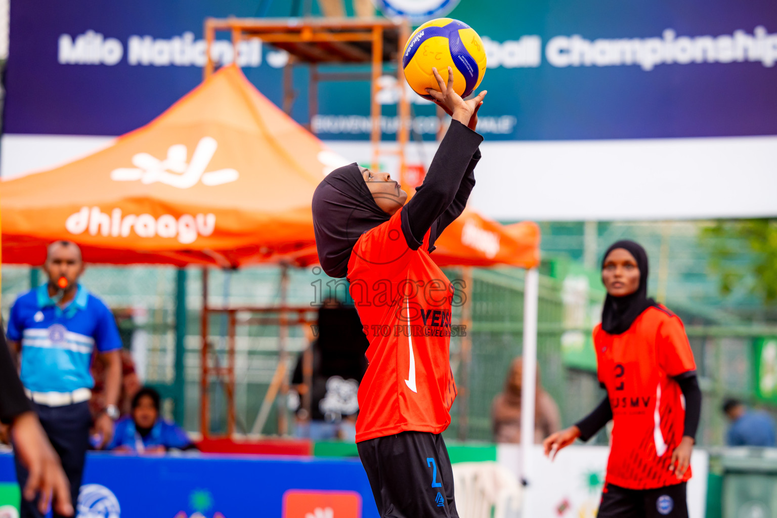 Villingili Z Jamiyya vs Club Volleyball in the Finals of Milo National Junior Volleyball Championship 2025 Woman's Division was held on Sunday, 30th November 2025 at Ekuveni Turf Court Male', Maldives. Photos: Nausham Waheed / images.mv