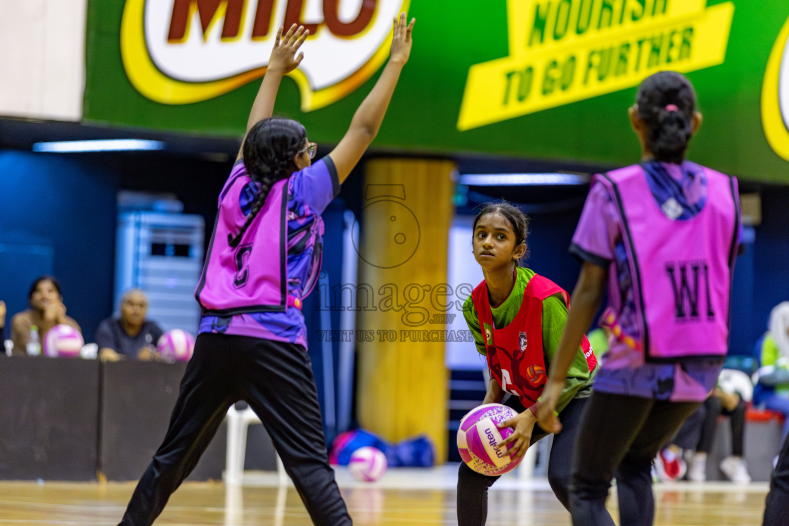 N Sports Acamdemy B vs Fiontti A Team in Day 3 of 3rd Netball Junior Championship, held at Social Center on Tuesday, 21st January 2025 . 
Photos: Hassan Simah / images.mv
