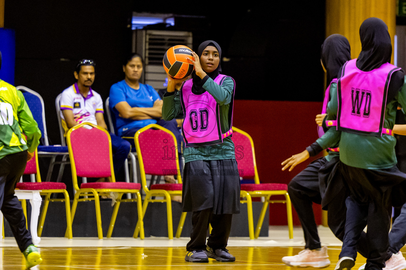 Day 11 of 25th Inter-School Netball Tournament was held in Social Center at Male', Maldives on Wednesday, 21st August 2024. Photos: Nausham Waheed / images.mv