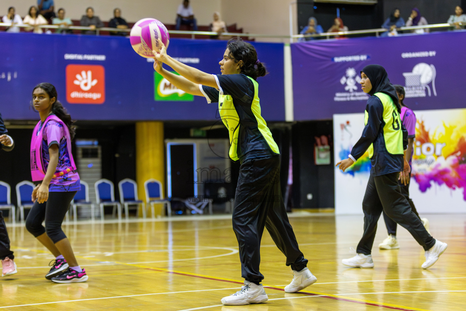 AIS  Netball academy vs N sports Academy in Day 3 of 3rd Netball Junior Championship, held at Social Center on Wednesday 22nd January 2025 . Photos: Shuu Abdul Sattar / images.mv