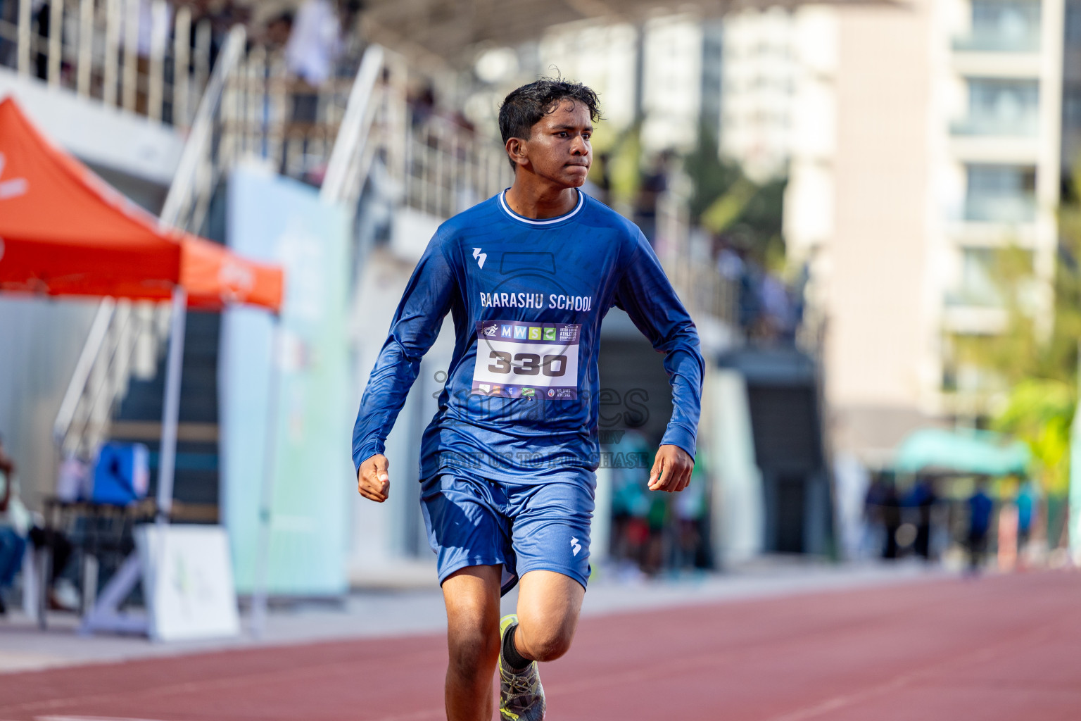 Day 1 of MWSC Interschool Athletics Championships 2024 held in Hulhumale Running Track, Hulhumale, Maldives on Saturday, 9th November 2024. 
Photos by: Hassan Simah / Images.mv