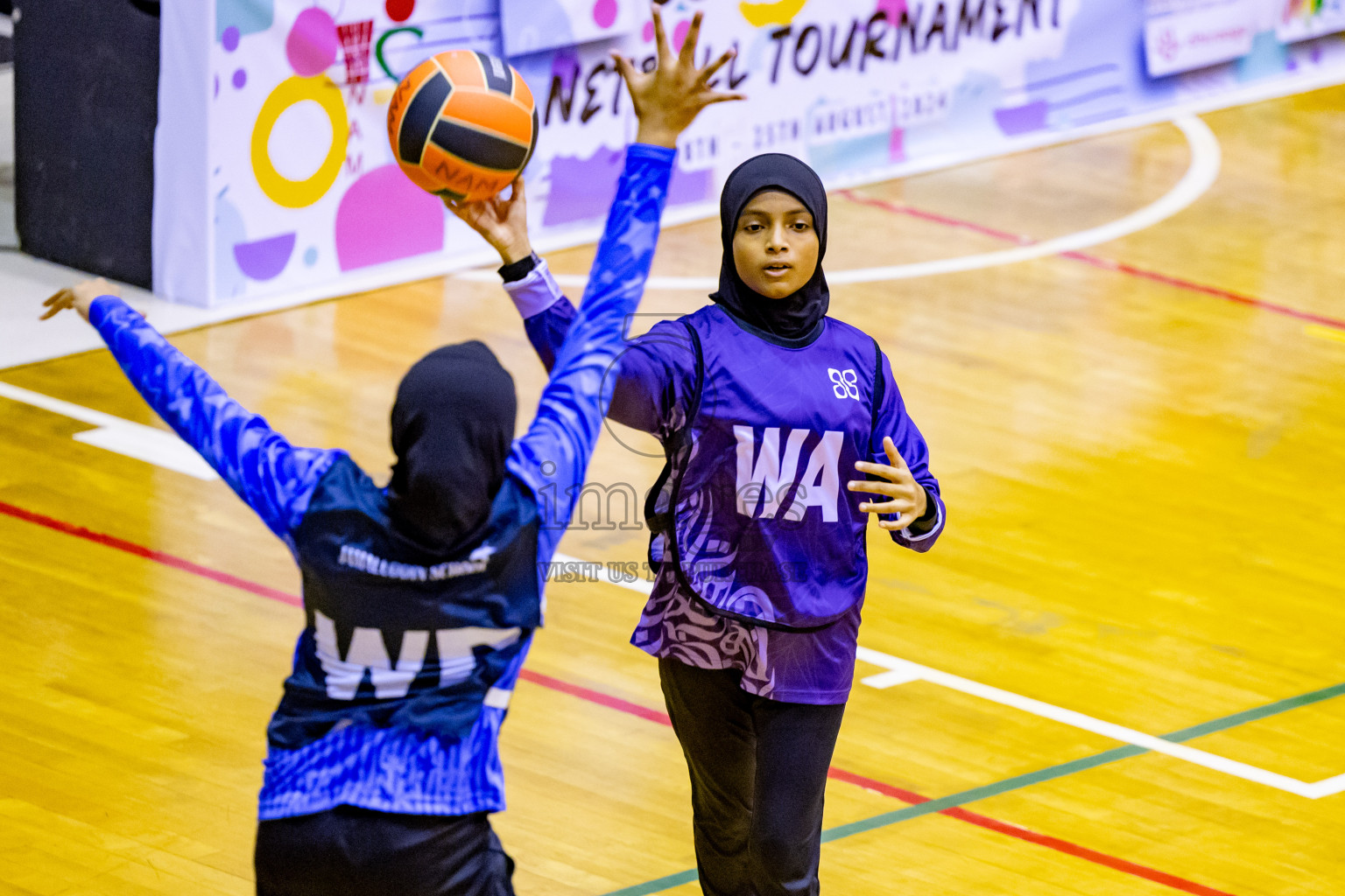 Day 7 of 25th Inter-School Netball Tournament was held in Social Center at Male', Maldives on Saturday, 17th August 2024. Photos: Nausham Waheed / images.mv