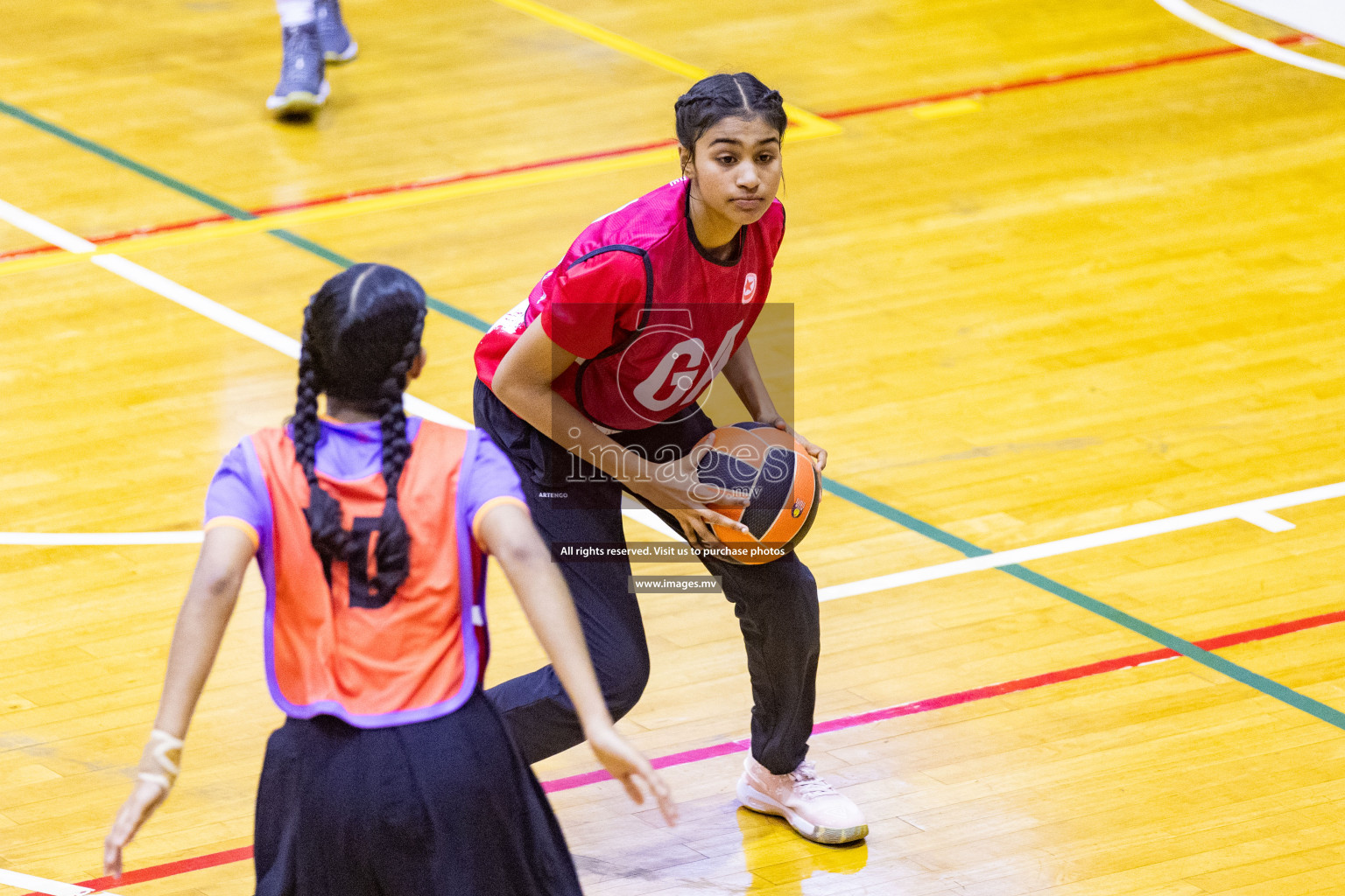 Day 11 of 24th Interschool Netball Tournament 2023 was held in Social Center, Male', Maldives on 6th November 2023. Photos: Nausham Waheed / images.mv