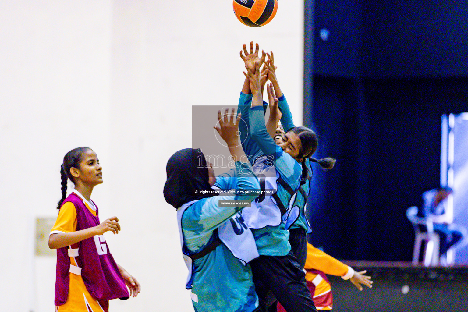 Day 9 of 24th Interschool Netball Tournament 2023 was held in Social Center, Male', Maldives on 4th November 2023. Photos: Hassan Simah / images.mv