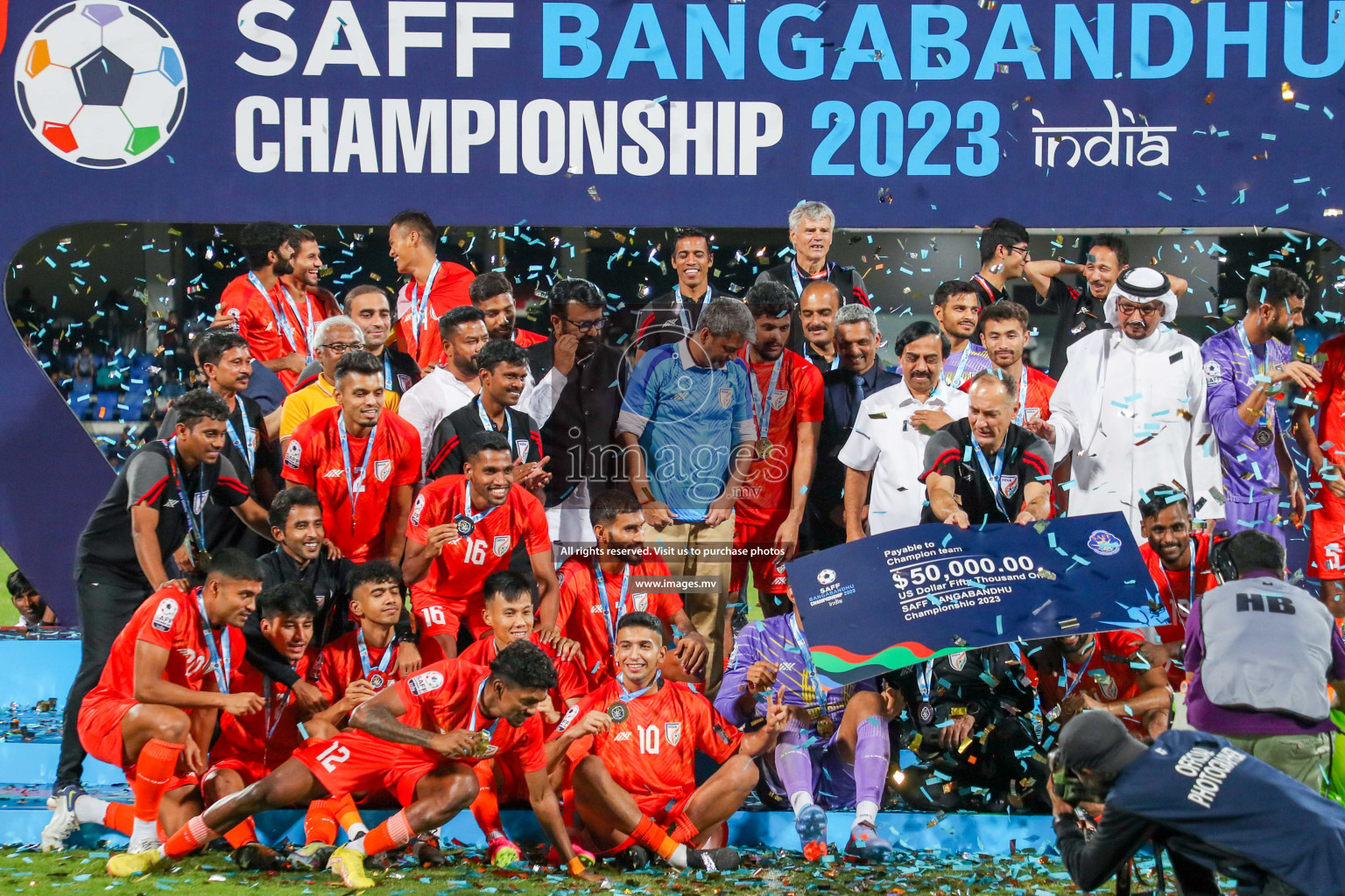 Kuwait vs India in the Final of SAFF Championship 2023 held in Sree Kanteerava Stadium, Bengaluru, India, on Tuesday, 4th July 2023. Photos: Nausham Waheed / images.mv