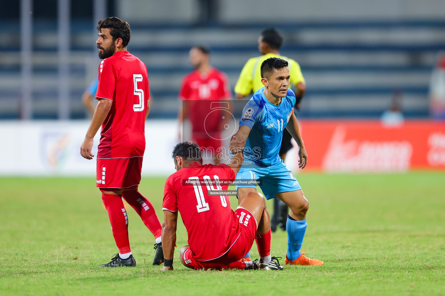 Lebanon vs India in the Semi-final of SAFF Championship 2023 held in Sree Kanteerava Stadium, Bengaluru, India, on Saturday, 1st July 2023. Photos: Nausham Waheed, Hassan Simah / images.mv