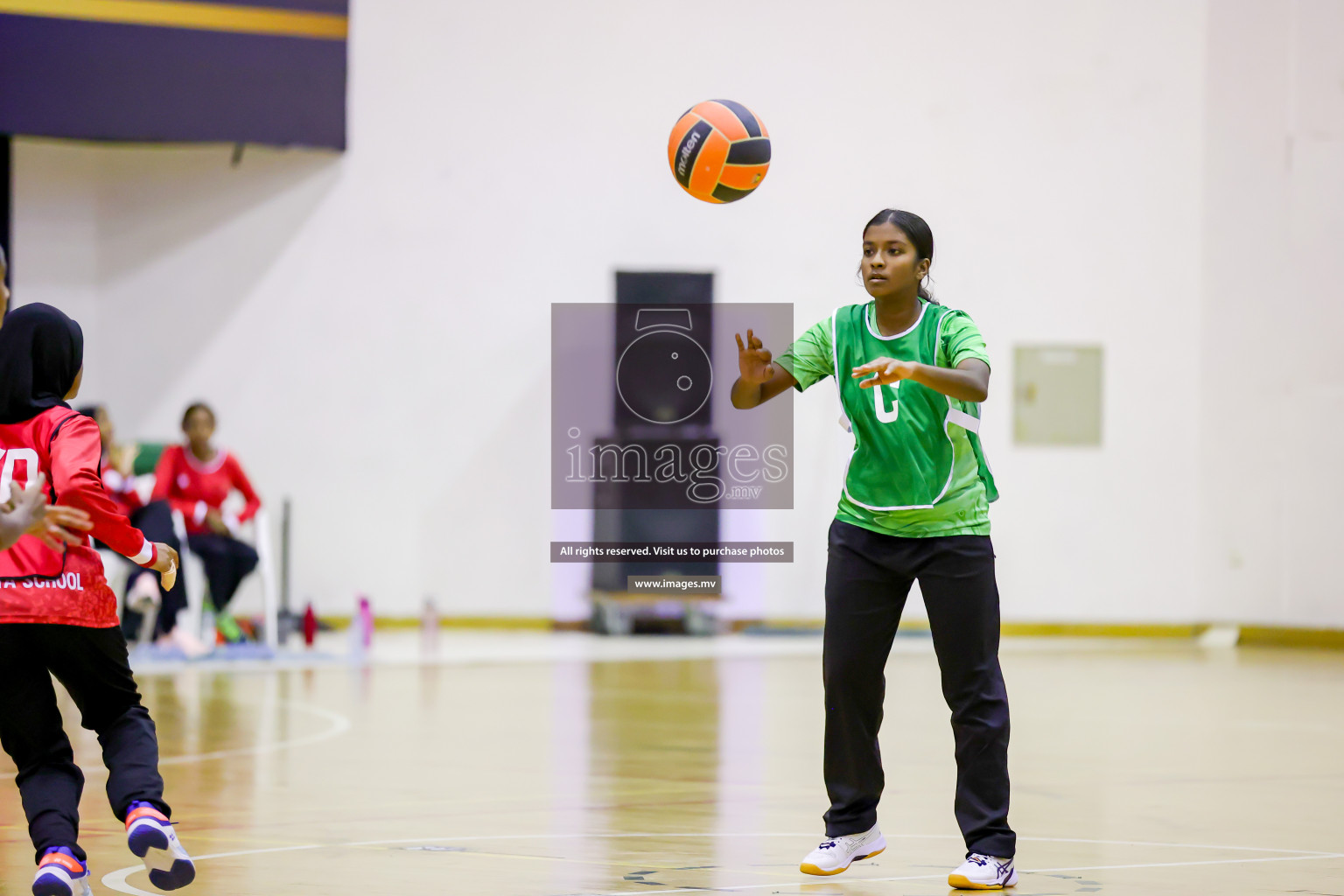 Day 9 of 24th Interschool Netball Tournament 2023 was held in Social Center, Male', Maldives on 4th November 2023. Photos: Hassan Simah / images.mv