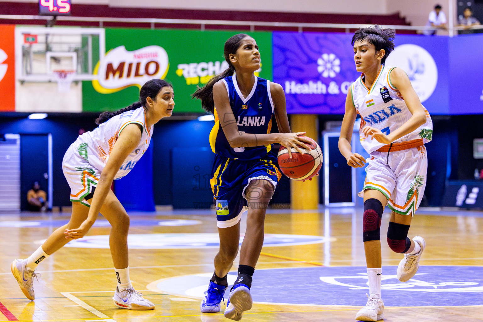 India vs SriLanka in Day 1 of Under 16 Woman's Asian Cup SABA Qualifiers 2025 was held in Social Center, Male', Maldives on 12th June 2025. Photos: Nausham Waheed / images.mv