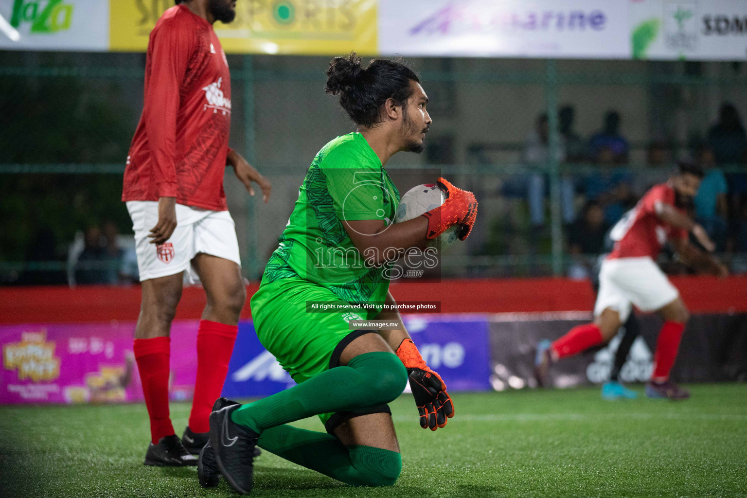 takandhoo vs HA. Muraidhoo in Day 3 of Golden Futsal Challenge 2023 on 07 February 2023 in Hulhumale, Male, Maldives