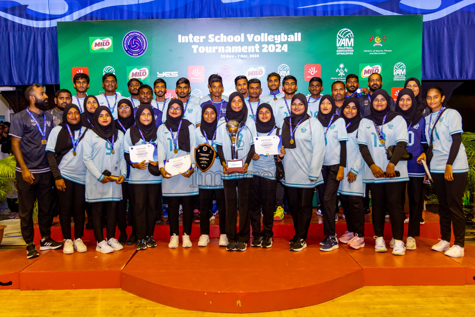 Finals of Interschool Volleyball Tournament 2024 was held in Social Center at Male', Maldives on Friday, 6th December 2024. Photos: Nausham Waheed / images.mv