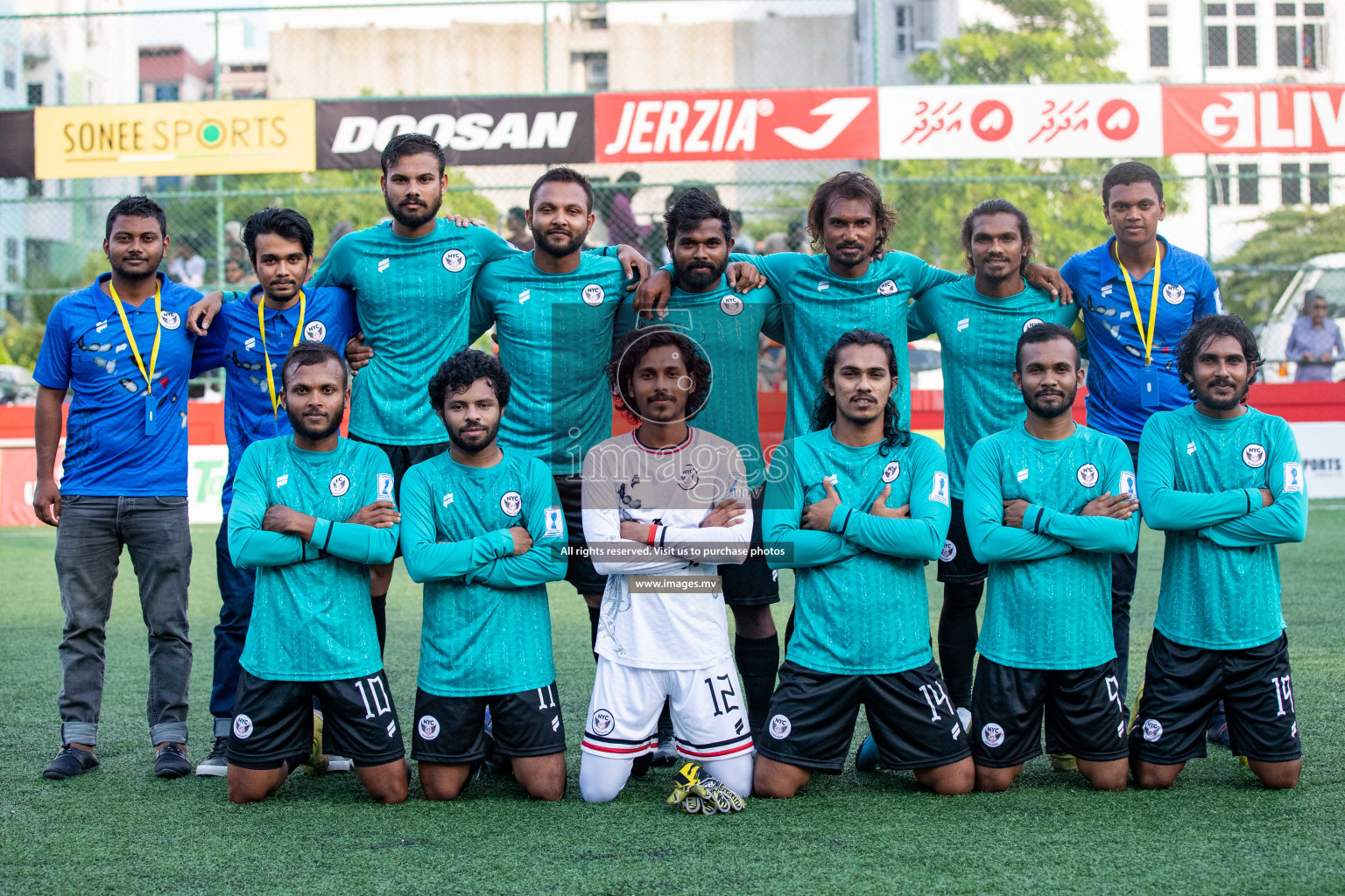 M. Naalaafushi vs M. Mulak in Day 6 of Golden Futsal Challenge 2023 on 10 February 2023 in Hulhumale, Male, Maldives