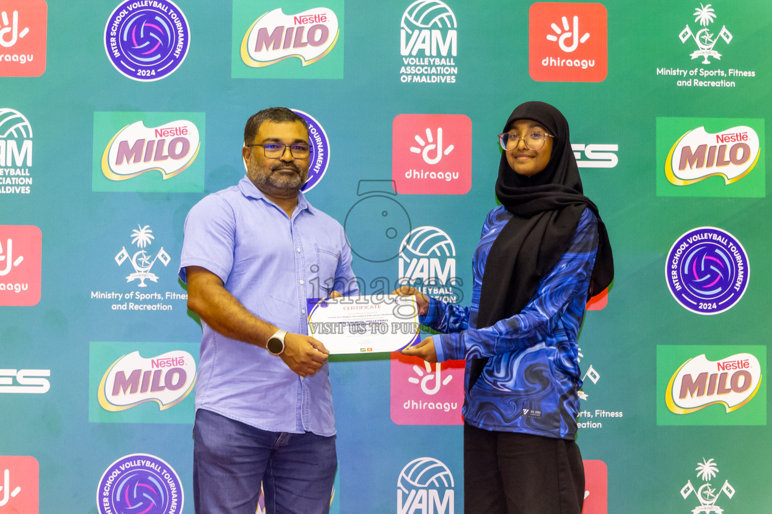 Finals of Interschool Volleyball Tournament 2024 was held in Social Center at Male', Maldives on Friday, 6th December 2024. Photos: Nausham Waheed / images.mv