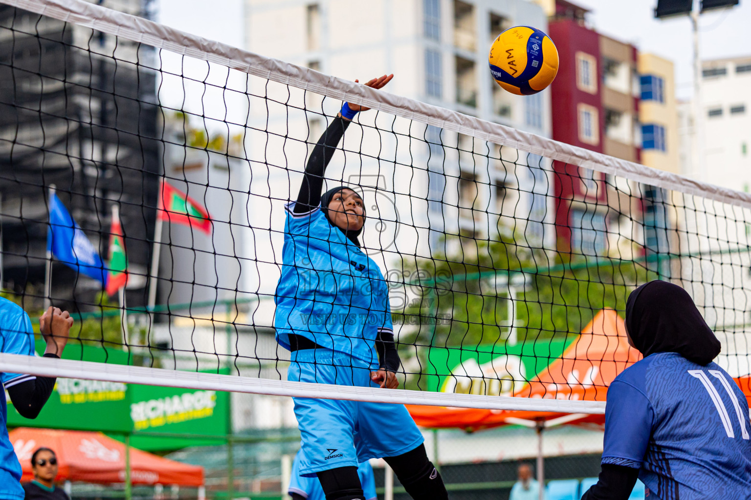 Addu Sports Club vs Club Volleyball in Milo National Junior Volleyball Championship 2025 Day 3 was held on Monday, 24th November 2025 at Ekuveni Turf Court Male', Maldives. Photos: Nausham Waheed / images.mv