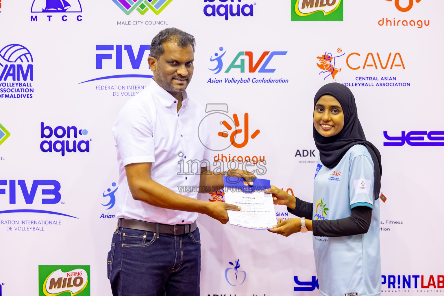 Sri Lanka vs Maldives in Semi Final of CAVA U20 Woman's Volleyball Championship 2024 was held in Social Center, Male', Maldives on 22nd July 2024. Photos: Nausham Waheed / images.mv