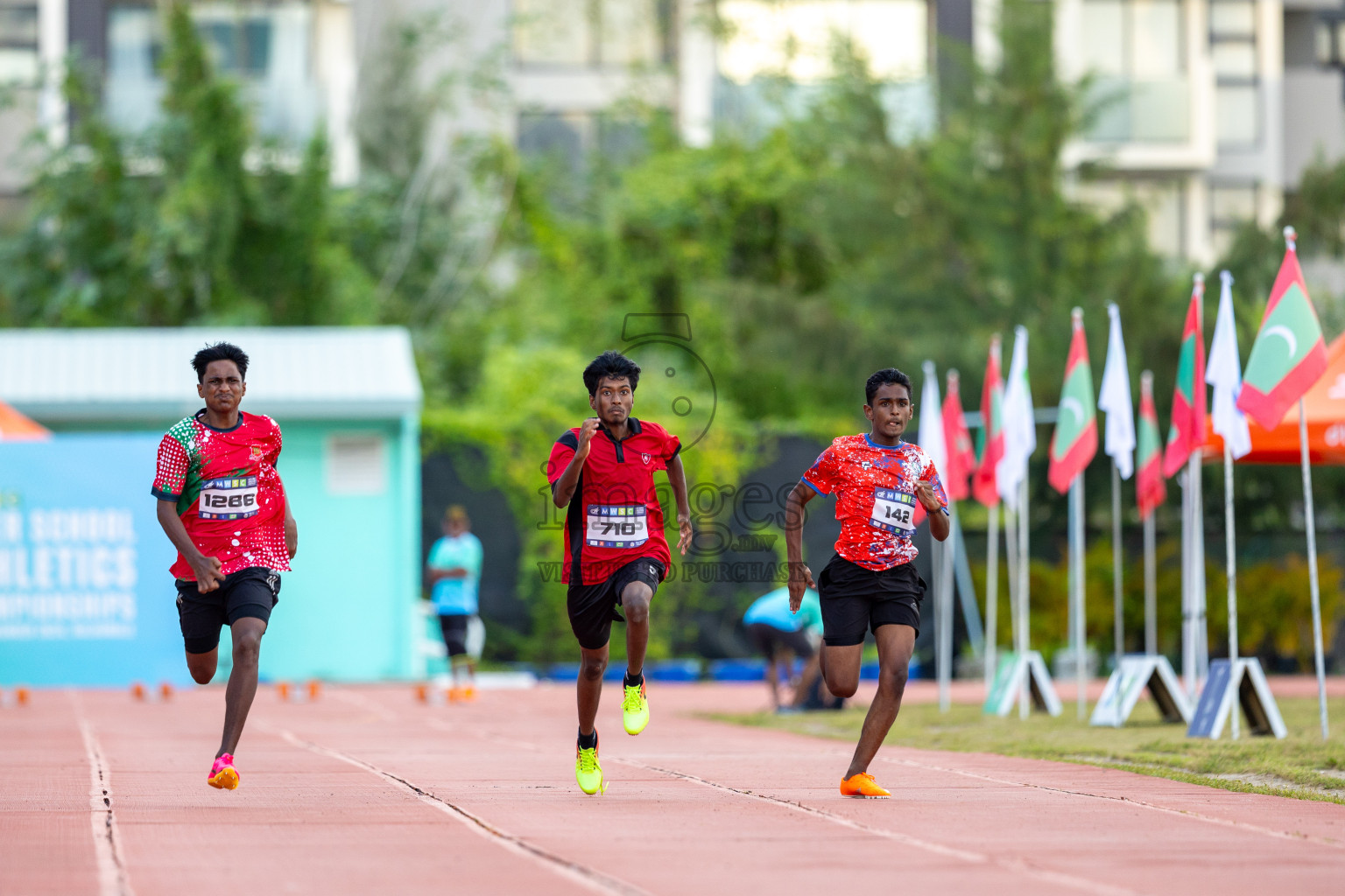 Day 1 of MWSC Interschool Athletics Championships 2024 held in Hulhumale Running Track, Hulhumale, Maldives on Saturday, 9th November 2024. Photos by: Ismail Thoriq / Images.mv