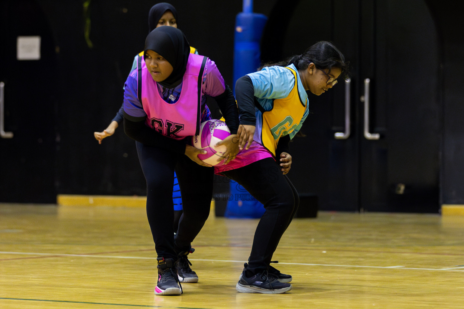 Sports academy A vs Netkids C (U13) in Day 1 of 3rd Junior Championship - Netball association of Maldives, held at Social Center on 19th January 2025 . Photos by Shuu Abdul Sattar / Images.mv