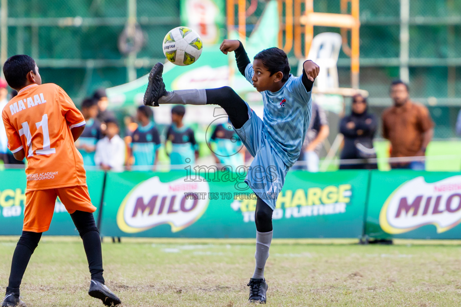 Day 3 of MILO Academy Championship 2025 (U-12) was held at Henveiru Stadium in Male', Maldives on Saturday, 3rd May 2025. Photos: Nausham Waheed / images.mv