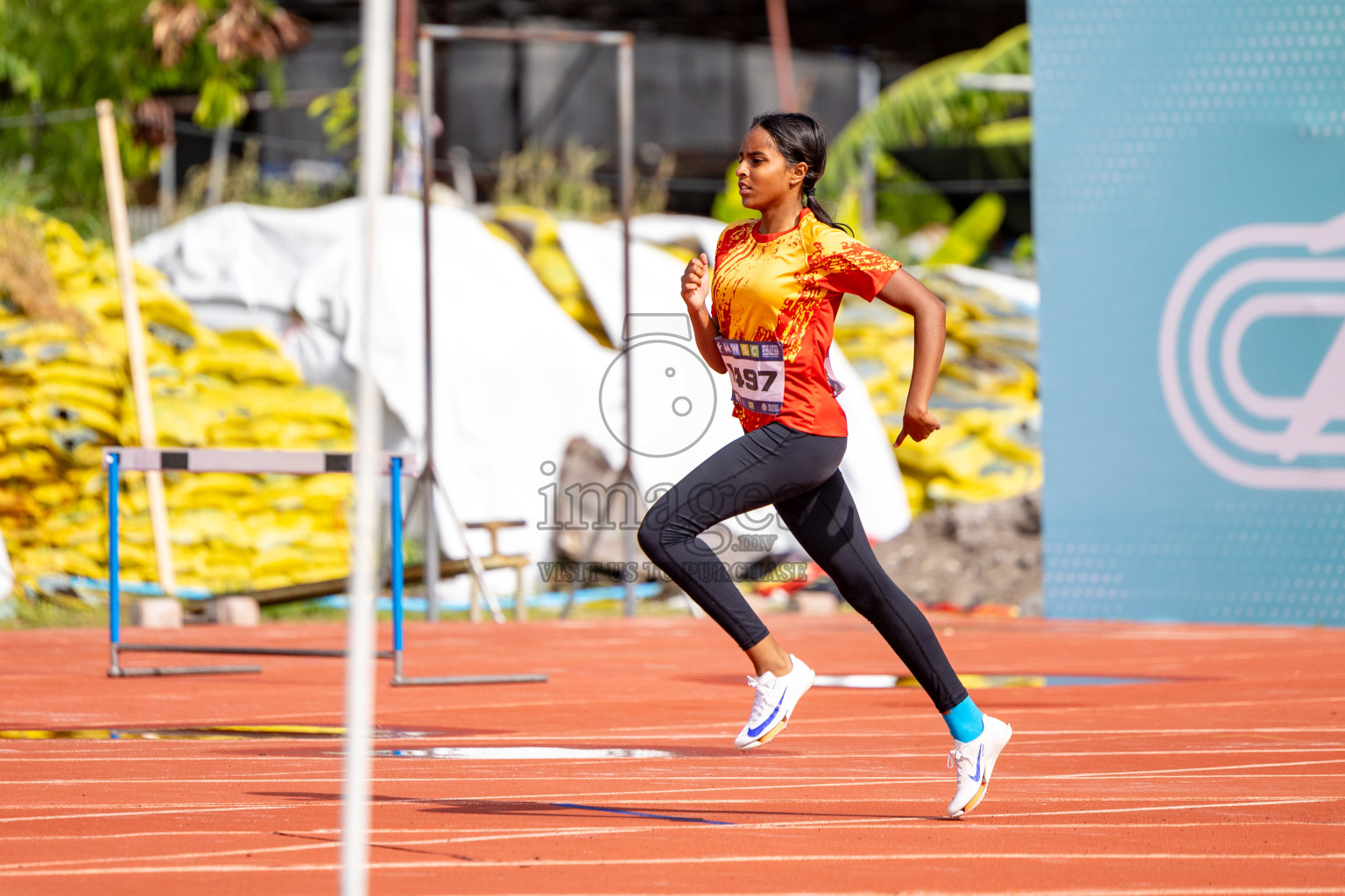 Day 2 of MWSC Interschool Athletics Championships 2024 held in Hulhumale Running Track, Hulhumale, Maldives on Sunday, 10th November 2024. 
Photos by:  Hassan Simah / Images.mv