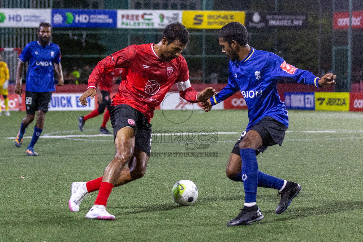 ADh Omadhoo vs ADh Mahibadhoo in Day 3 of Golden Futsal Challenge 2024 was held on Thursday, 18th January 2024, in Hulhumale', Maldives Photos: Nausham Waheed / images.mv