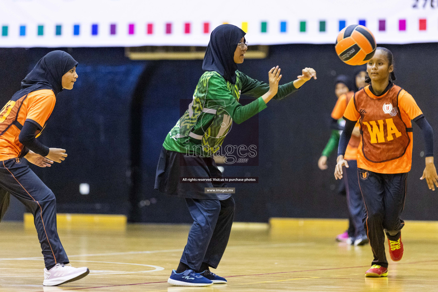 Day3 of 24th Interschool Netball Tournament 2023 was held in Social Center, Male', Maldives on 29th October 2023. Photos: Nausham Waheed, Mohamed Mahfooz Moosa / images.mv