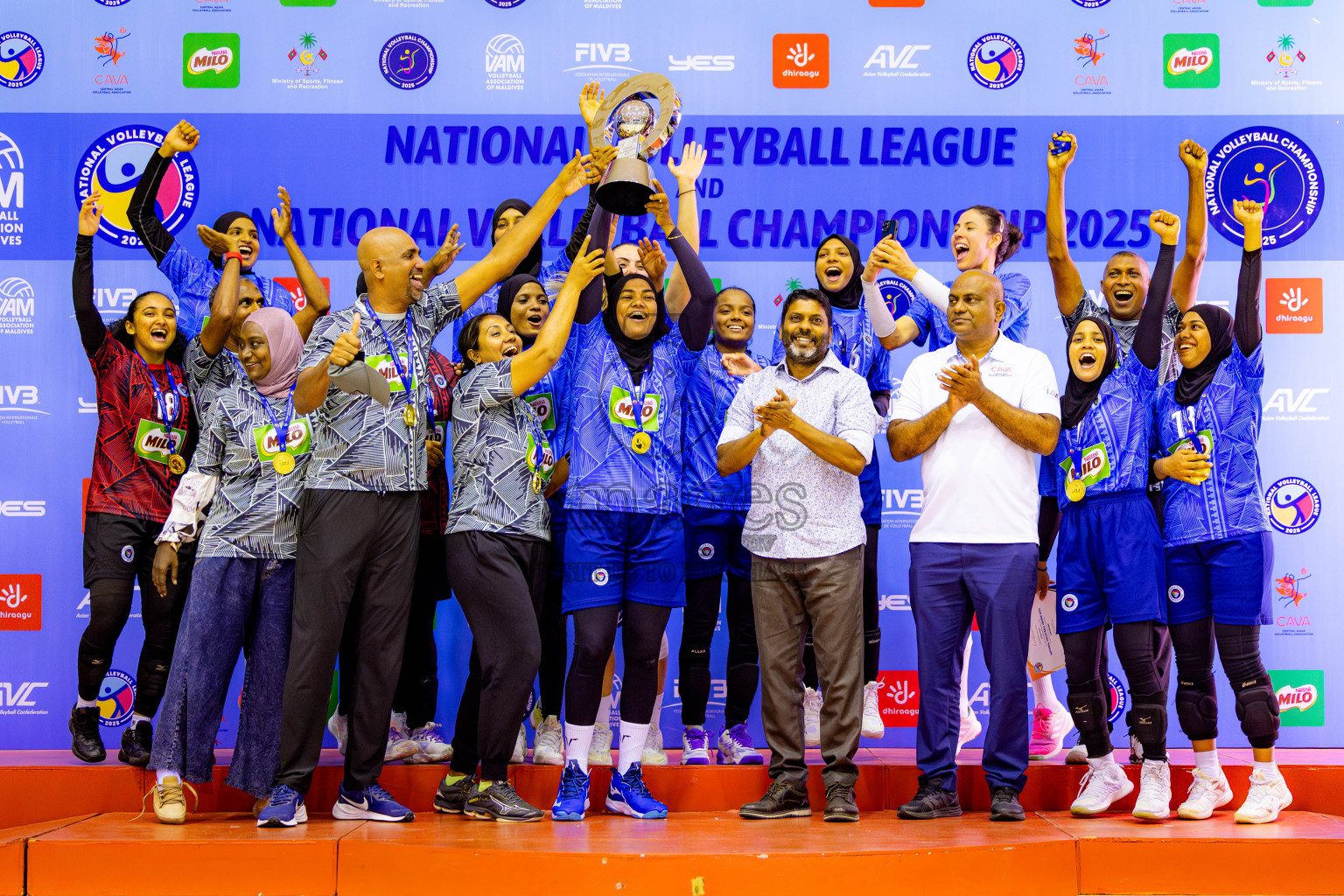 Police Club vs Club Wamco in the Final of Women's Division of National Volleyball League 2025 held in Male', Maldives on Sunday, 27th April 2025 at Social Center Indoor Hall Photos By: Nausham Waheed / images.mv